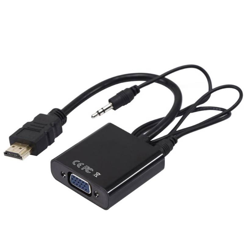 Ajustamiento Caso Wardian comentarista Convertidor Adaptador HDMI a VGA audio con Cable Auxiliar