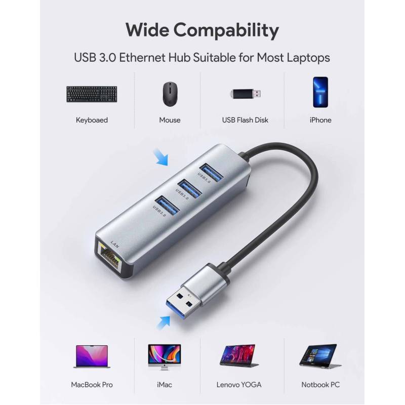 Adaptateur Dell USB 3.0 Vers RJ45 (Ethernet) DBJBCBC064 - Neuf Sous Blister